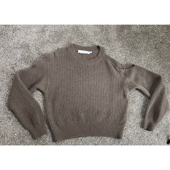 ASTR The Label Millicent Ribbed Cold Shoulder Sweater – Mushroom Brown (Size S - Picture 8 of 8
